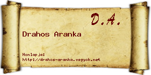 Drahos Aranka névjegykártya